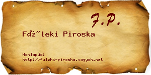 Füleki Piroska névjegykártya