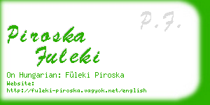 piroska fuleki business card