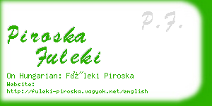 piroska fuleki business card